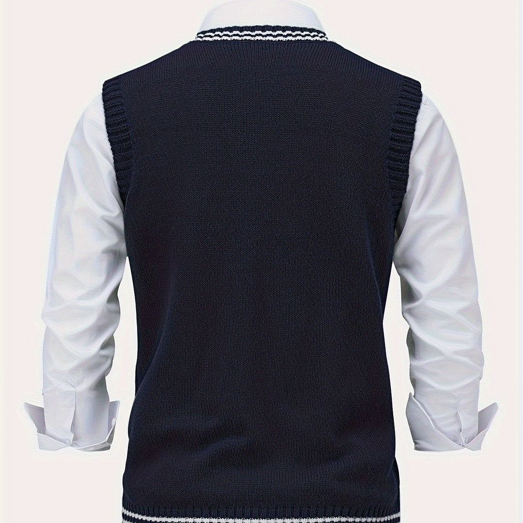Gideon | Cable-Knit V-Neck Sweater Vest