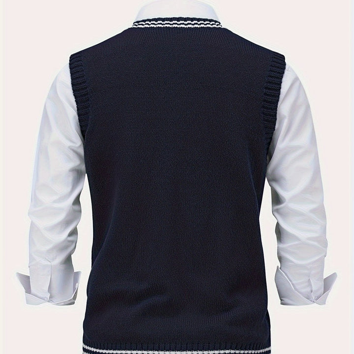 Gideon | Cable-Knit V-Neck Sweater Vest