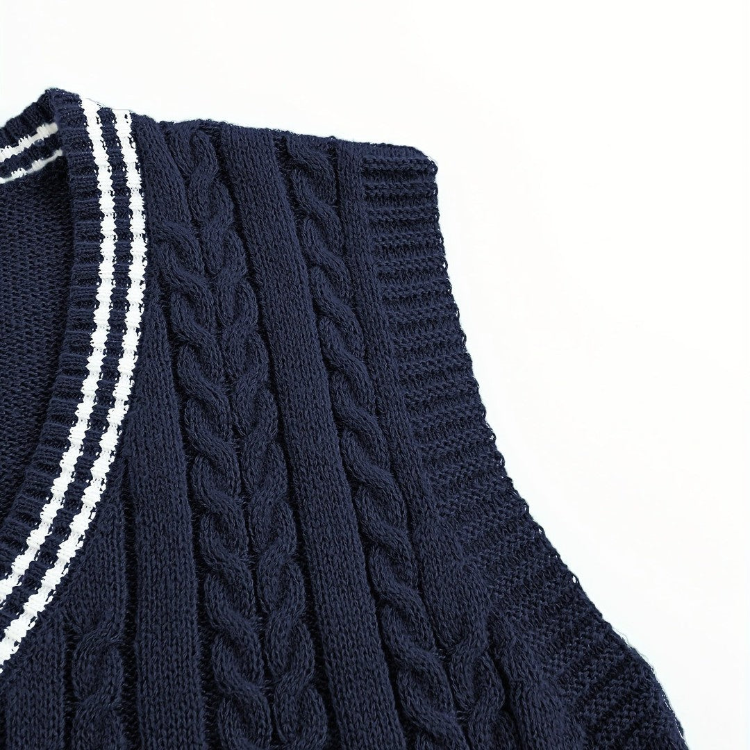 Gideon | Cable-Knit V-Neck Sweater Vest