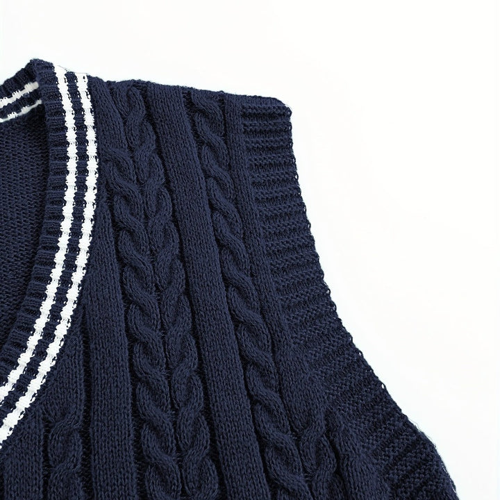 Gideon | Cable-Knit V-Neck Sweater Vest
