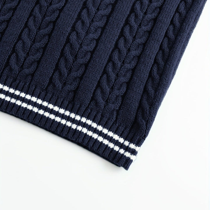 Gideon | Cable-Knit V-Neck Sweater Vest