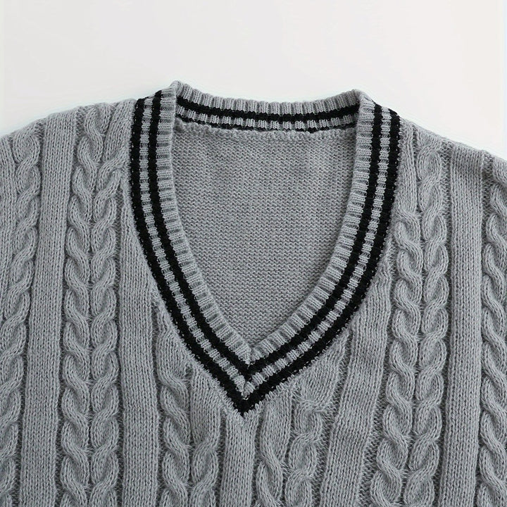 Gideon | Cable-Knit V-Neck Sweater Vest