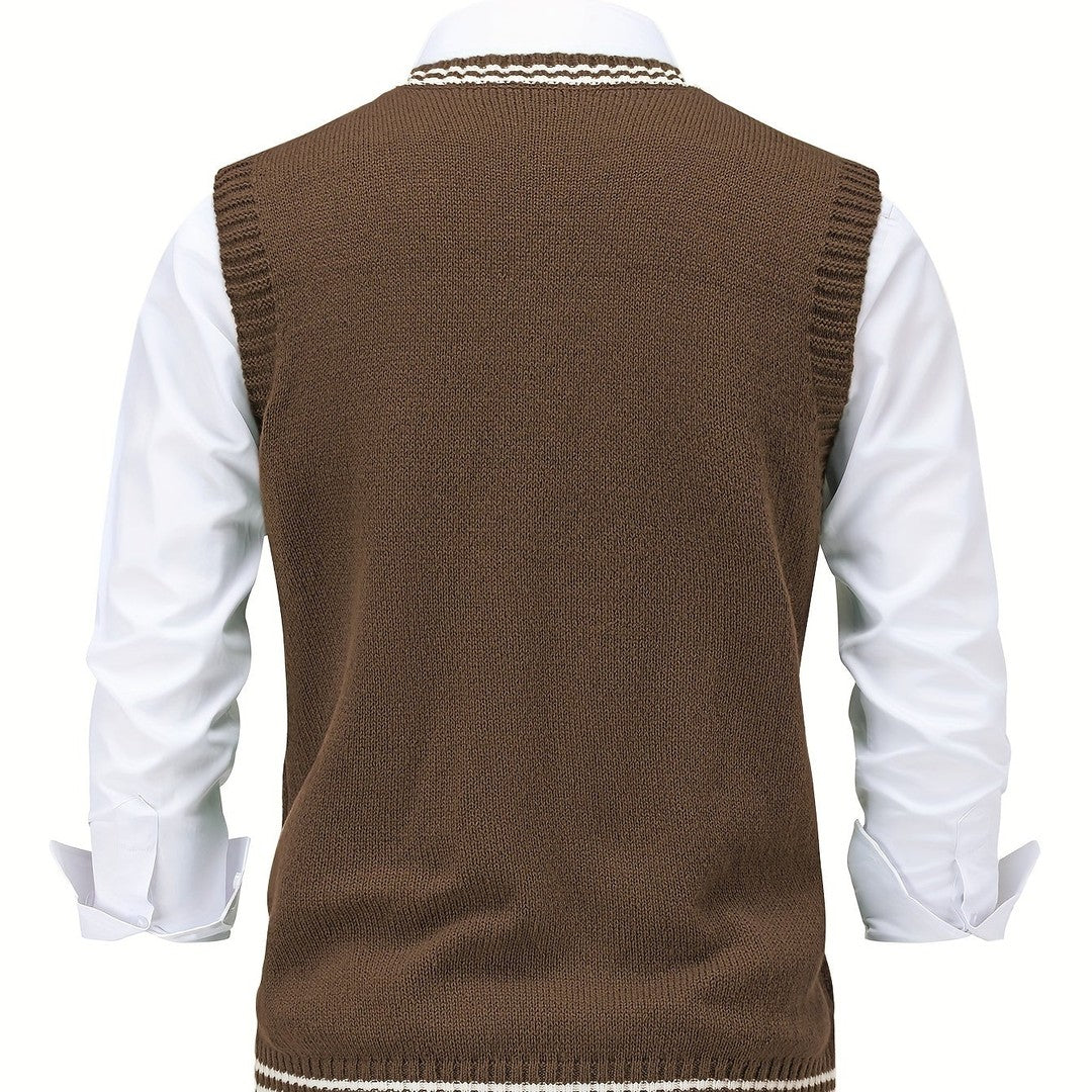 Gideon | Cable-Knit V-Neck Sweater Vest