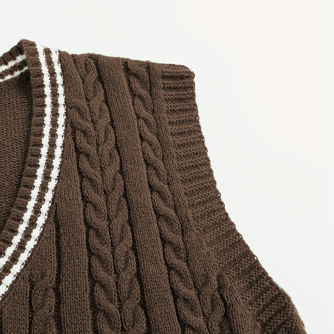Gideon | Cable-Knit V-Neck Sweater Vest