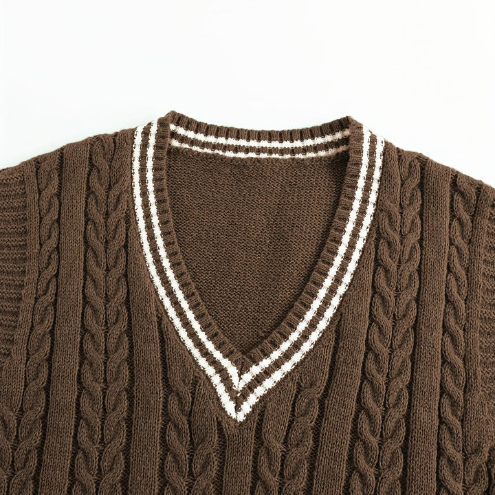 Gideon | Cable-Knit V-Neck Sweater Vest