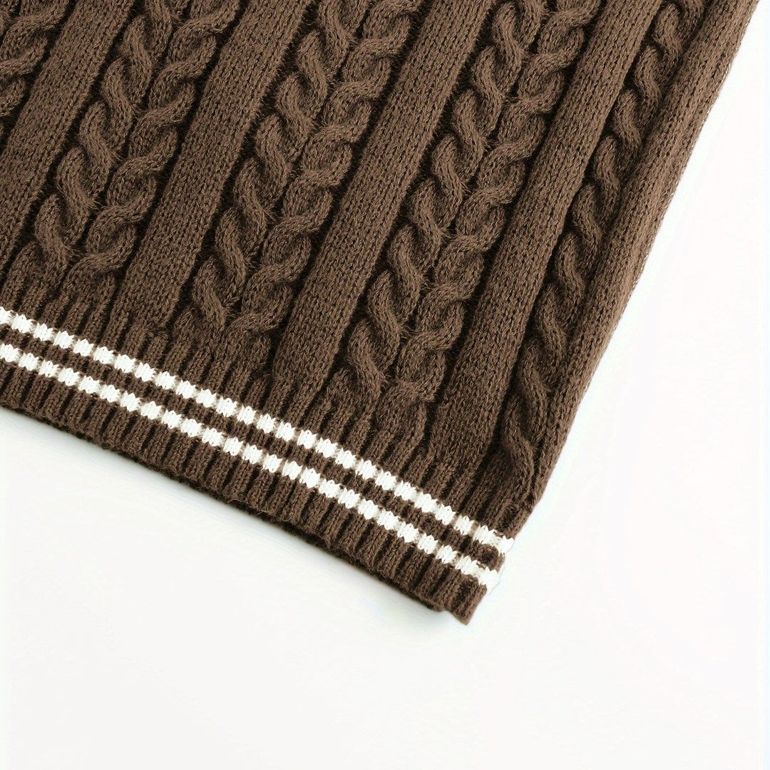 Gideon | Cable-Knit V-Neck Sweater Vest
