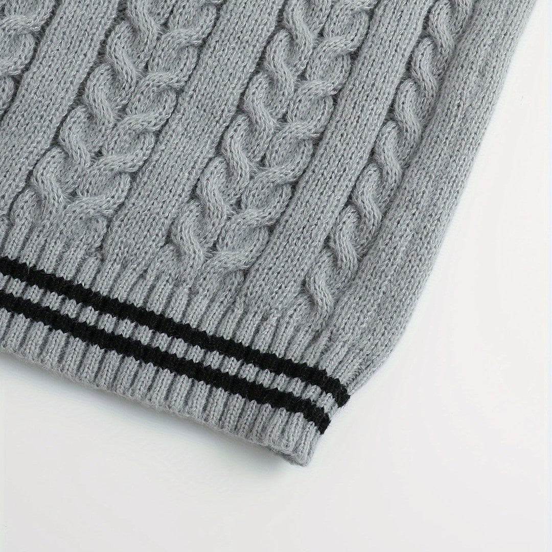 Gideon | Cable-Knit V-Neck Sweater Vest