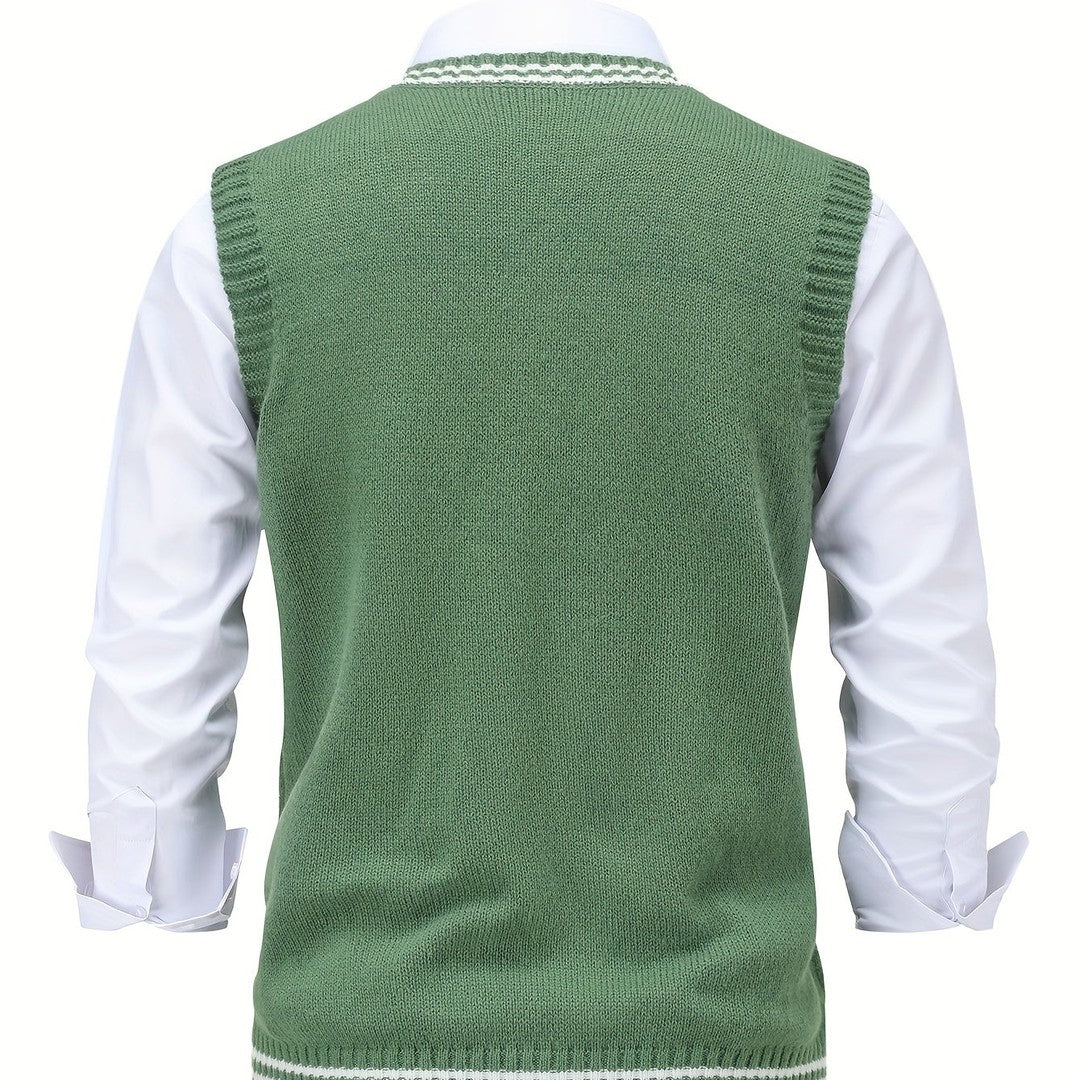 Gideon | Cable-Knit V-Neck Sweater Vest