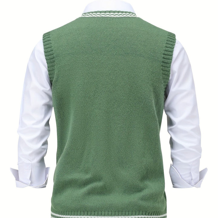Gideon | Cable-Knit V-Neck Sweater Vest