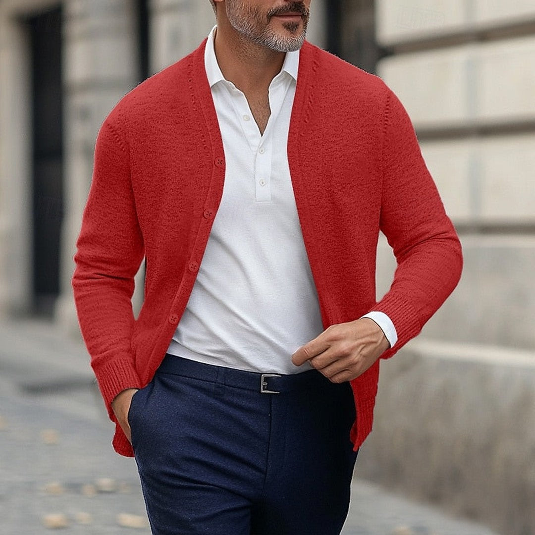 V-Neck Knit Cardigan