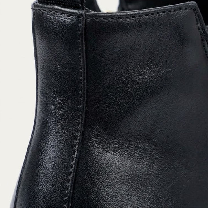 Leather-Look Side-Zip Ankle Boots