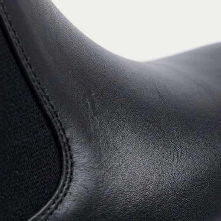 Leather-Look Side-Zip Ankle Boots