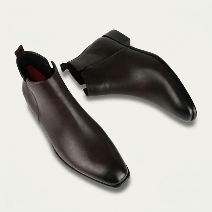 Leather-Look Side-Zip Ankle Boots