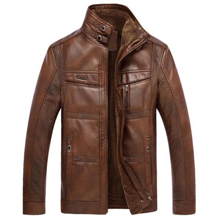 Brindlewood - Leather-Look Utility Jacket Fleece-Lined Multi Pocket