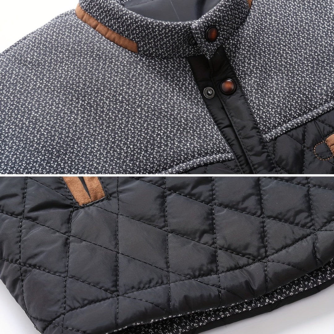 Quilted Stand-Collar Zip Jacket