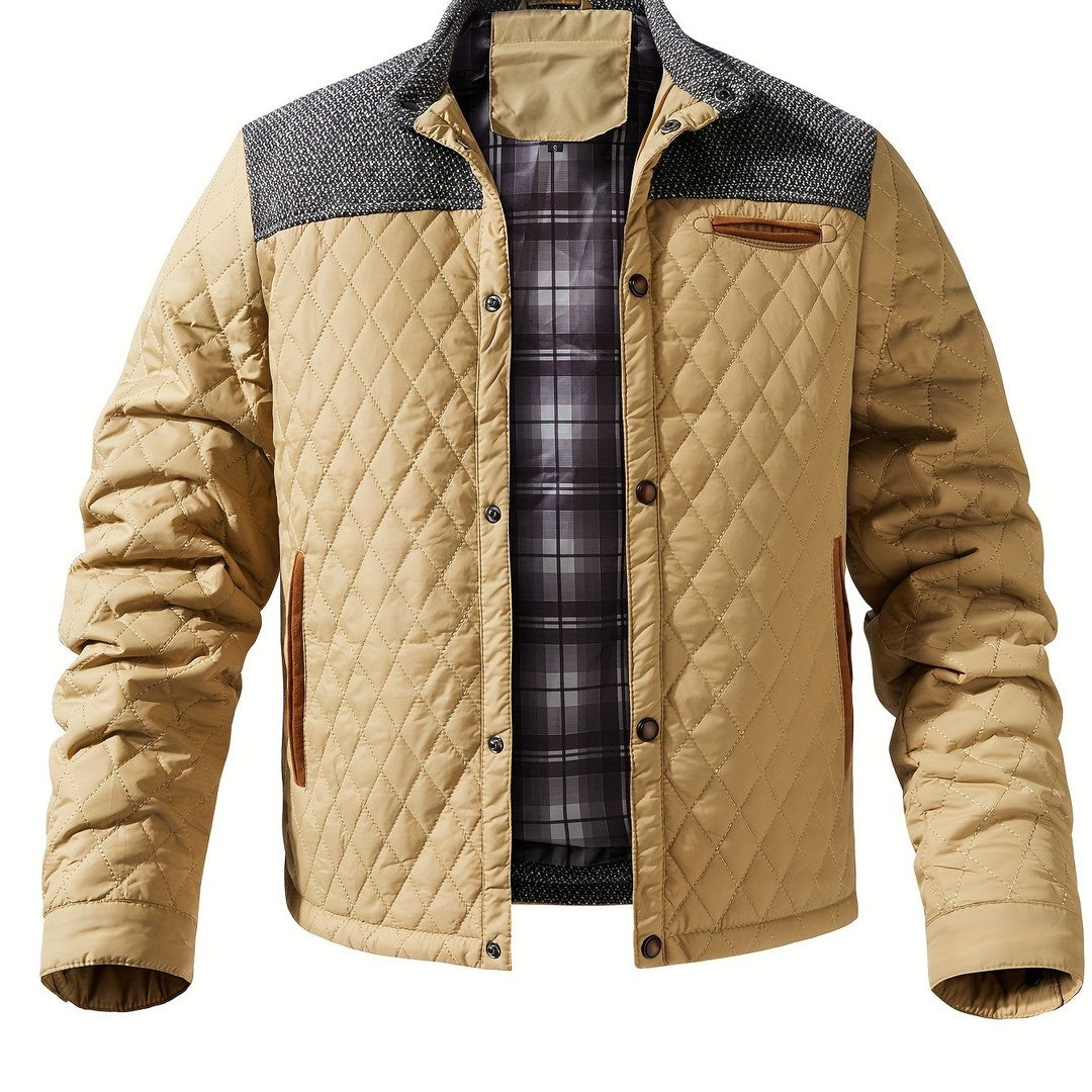 Quilted Stand-Collar Zip Jacket