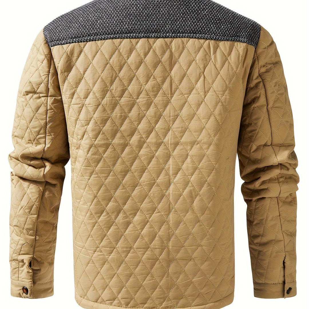 Quilted Stand-Collar Zip Jacket