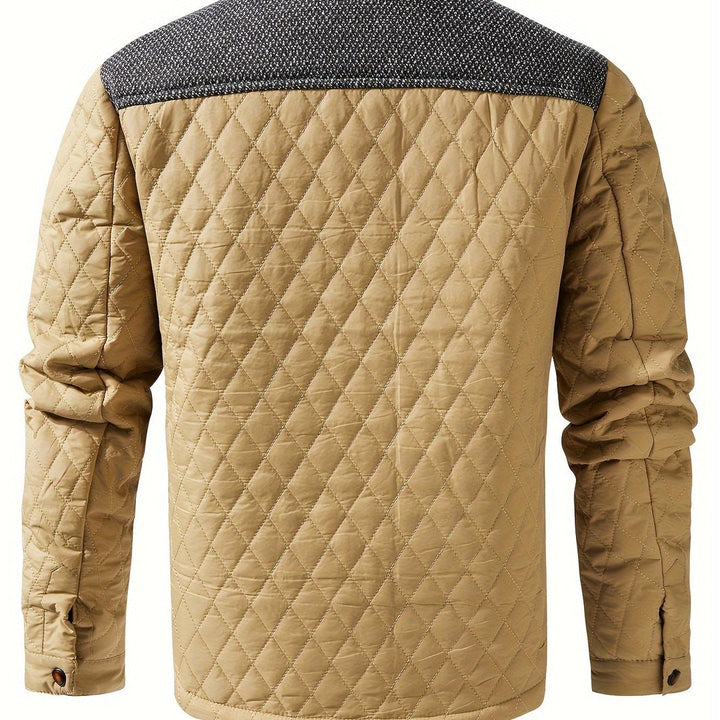 Quilted Stand-Collar Zip Jacket