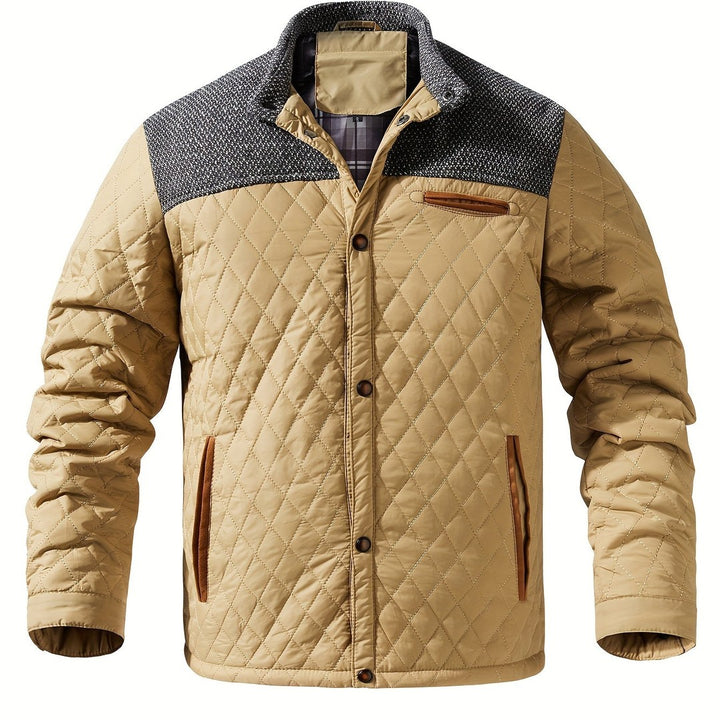Quilted Stand-Collar Zip Jacket