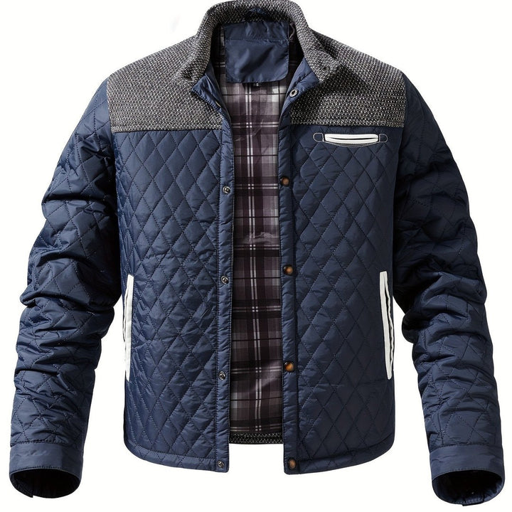 Quilted Stand-Collar Zip Jacket