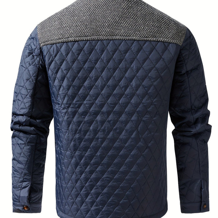 Quilted Stand-Collar Zip Jacket