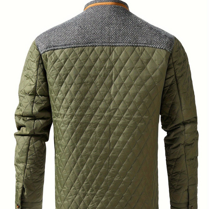 Quilted Stand-Collar Zip Jacket