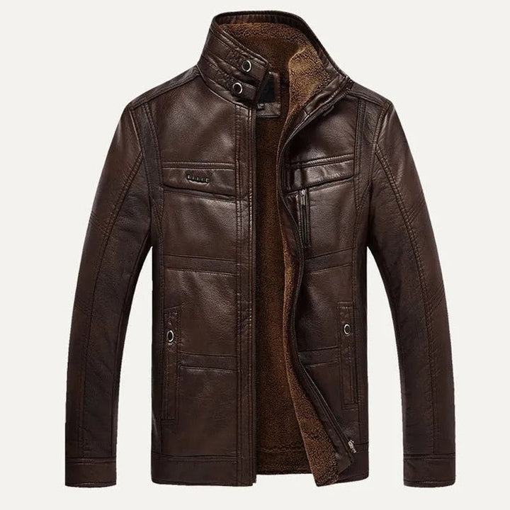 Brindlewood - Leather-Look Utility Jacket Fleece-Lined Multi Pocket
