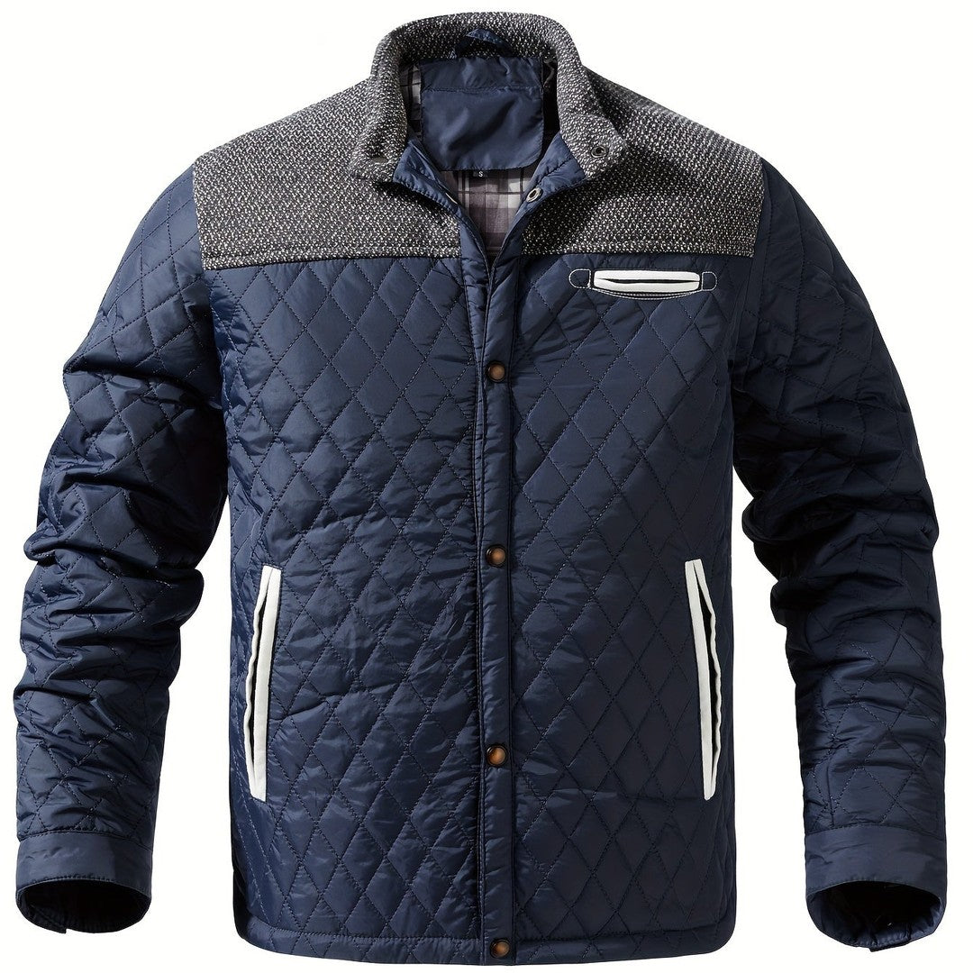 Quilted Stand-Collar Zip Jacket