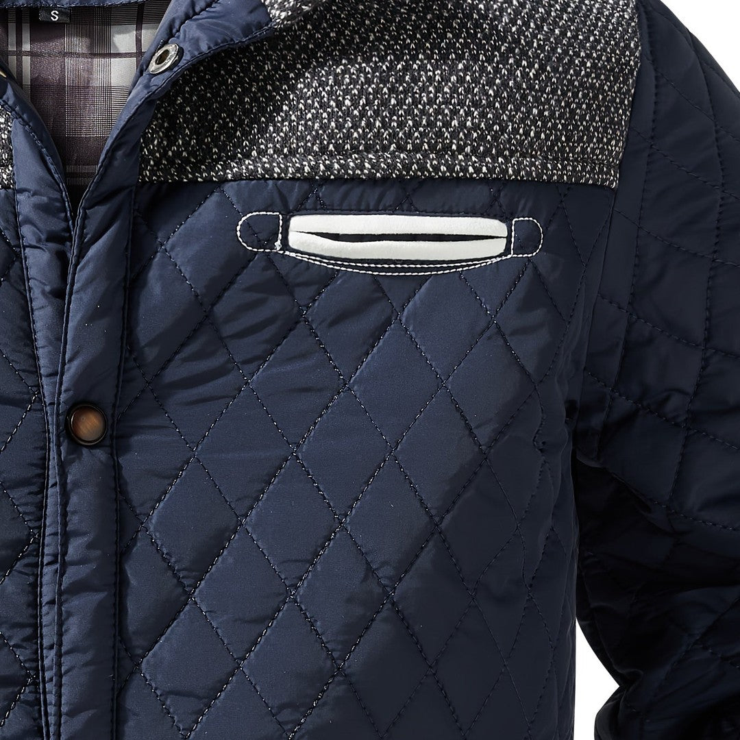Quilted Stand-Collar Zip Jacket
