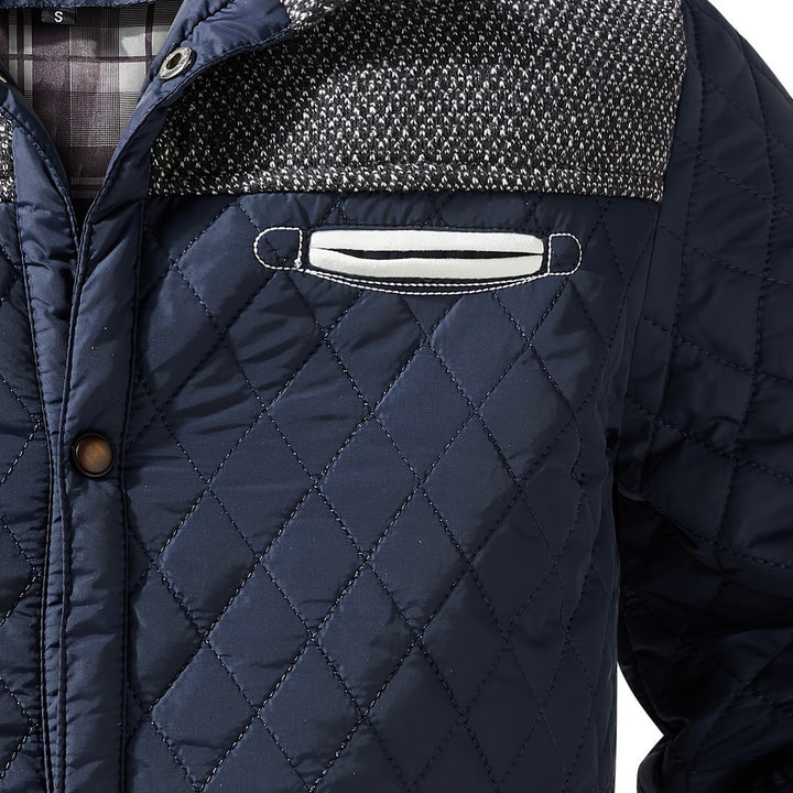 Quilted Stand-Collar Zip Jacket