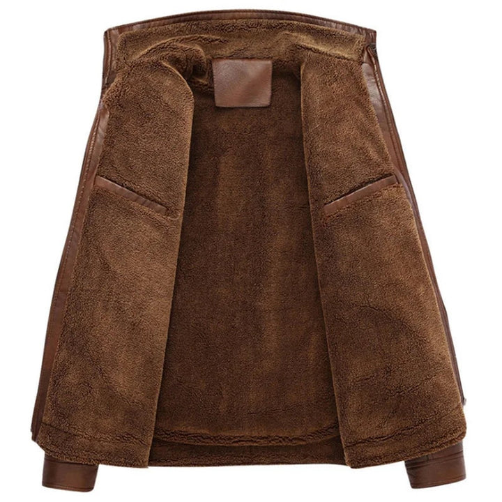Brindlewood - Leather-Look Utility Jacket Fleece-Lined Multi Pocket