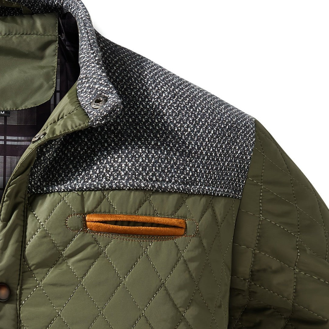 Quilted Stand-Collar Zip Jacket