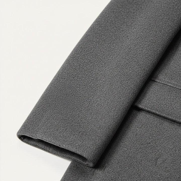 Spread Collar Wool-Look Coat with Quilted Lining