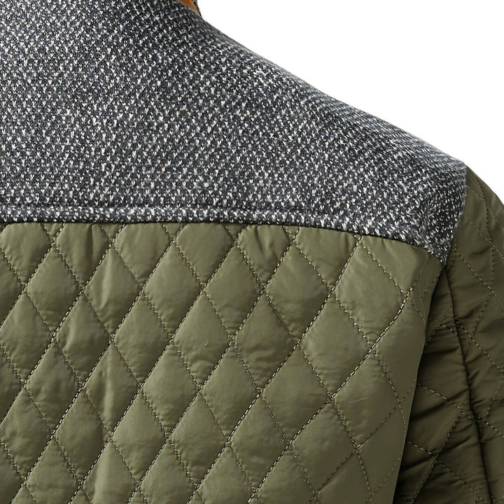 Quilted Stand-Collar Zip Jacket