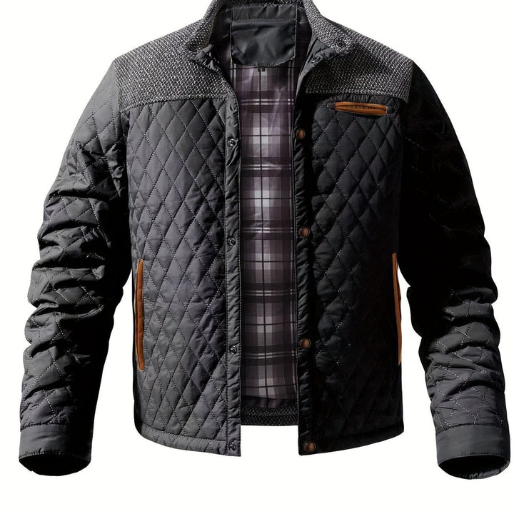 Quilted Stand-Collar Zip Jacket