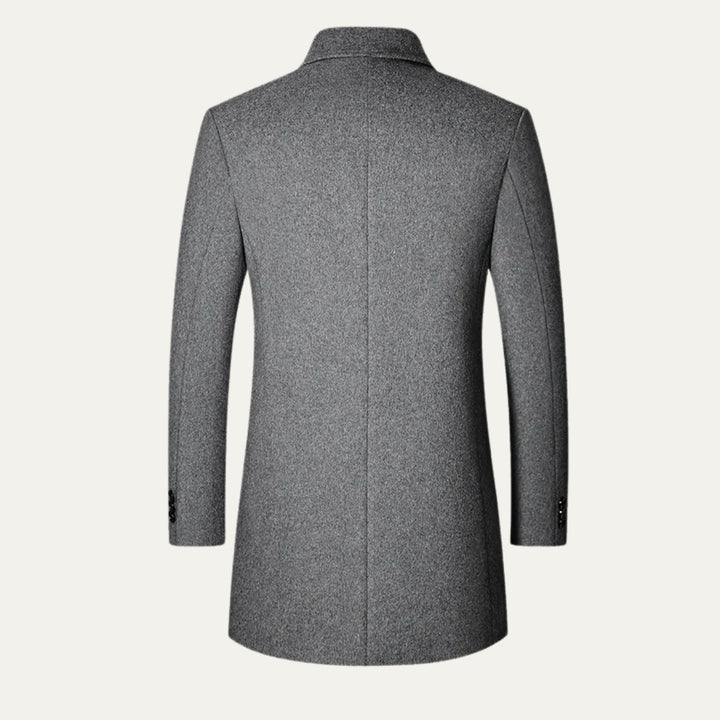 Spread Collar Wool-Look Coat with Quilted Lining