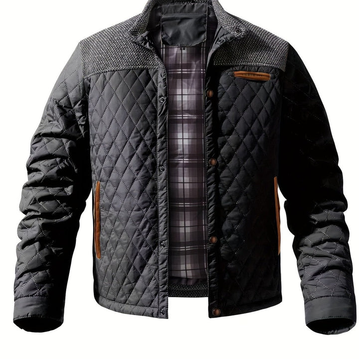 Quilted Stand-Collar Zip Jacket