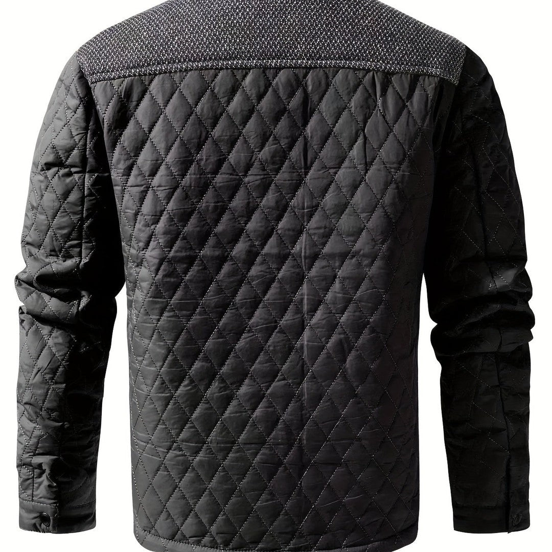 Quilted Stand-Collar Zip Jacket