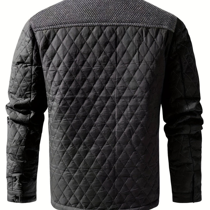 Quilted Stand-Collar Zip Jacket