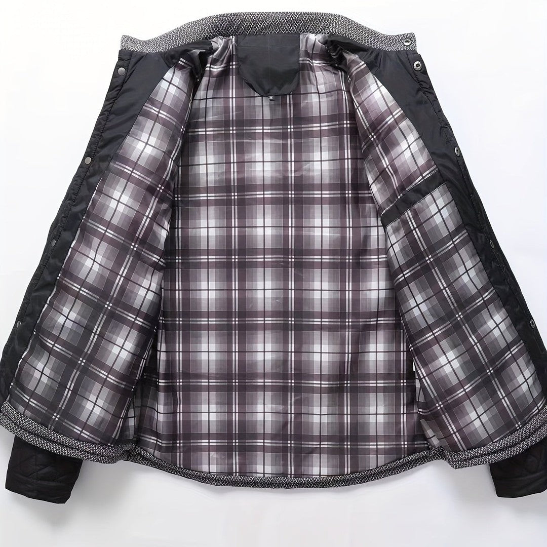 Quilted Stand-Collar Zip Jacket