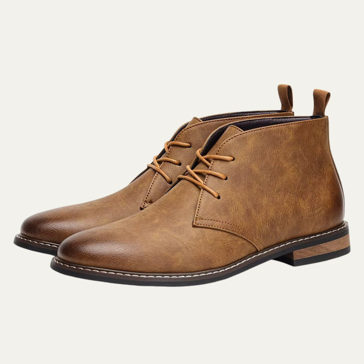 Lace-Up Chukka Boots with Rear Pull Tab
