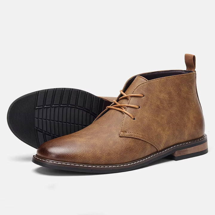 Lace-Up Chukka Boots with Rear Pull Tab