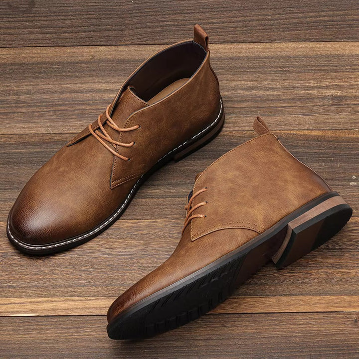 Lace-Up Chukka Boots with Rear Pull Tab
