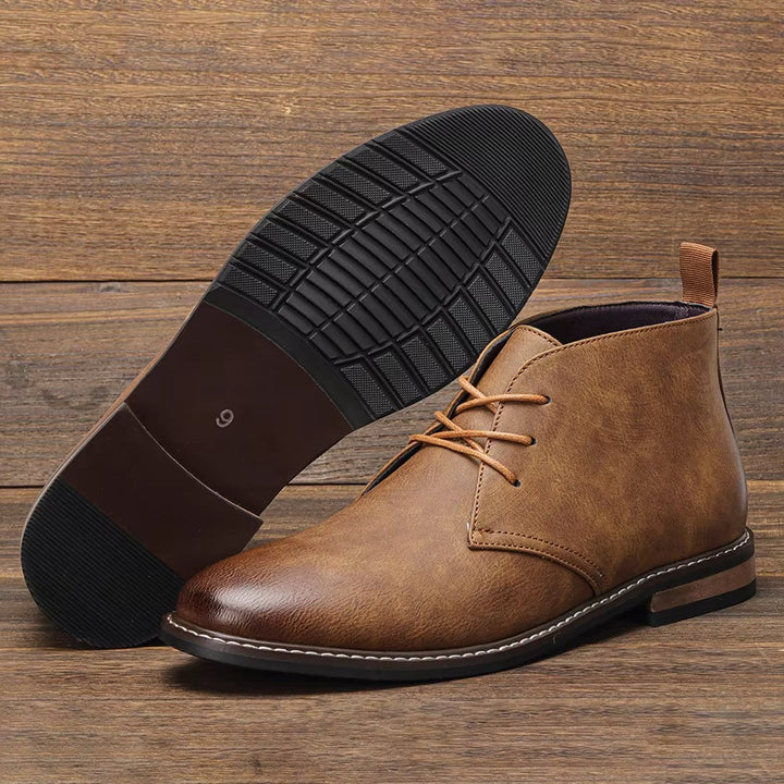 Lace-Up Chukka Boots with Rear Pull Tab