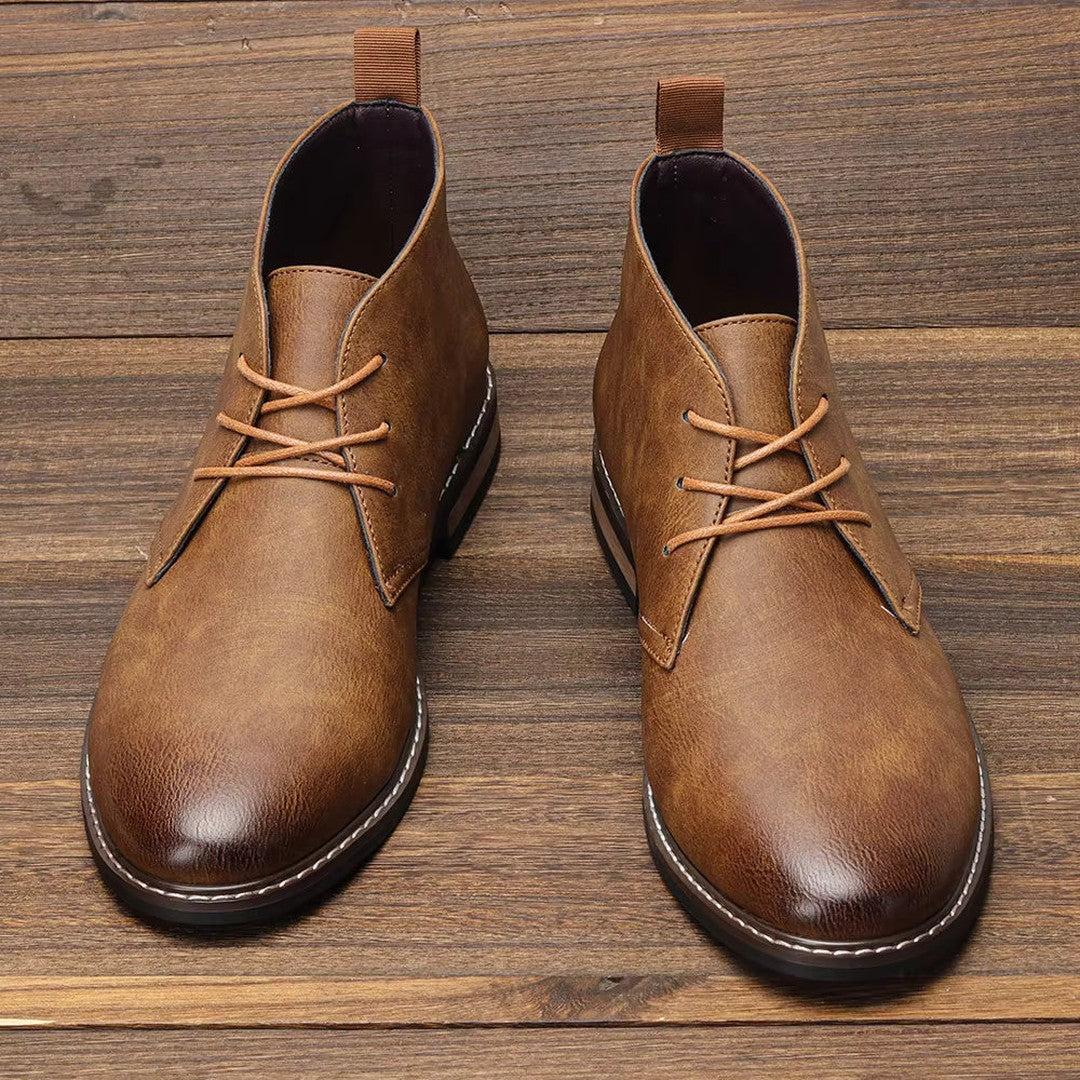 Lace-Up Chukka Boots with Rear Pull Tab