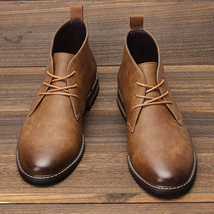 Lace-Up Chukka Boots with Rear Pull Tab
