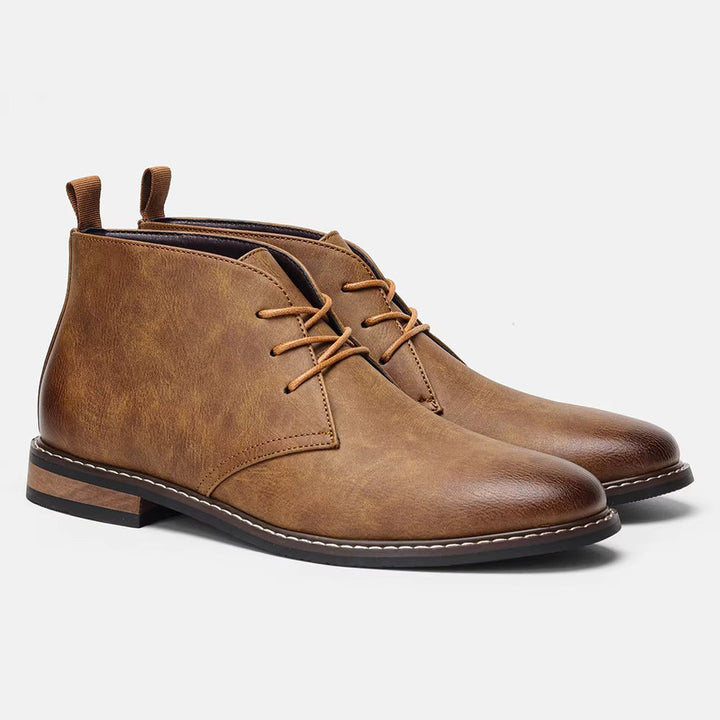 Lace-Up Chukka Boots with Rear Pull Tab