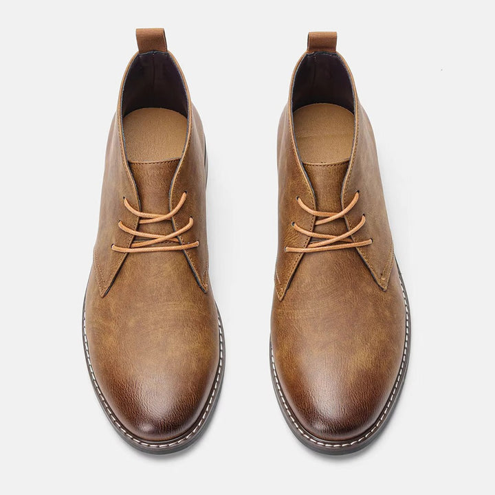 Lace-Up Chukka Boots with Rear Pull Tab