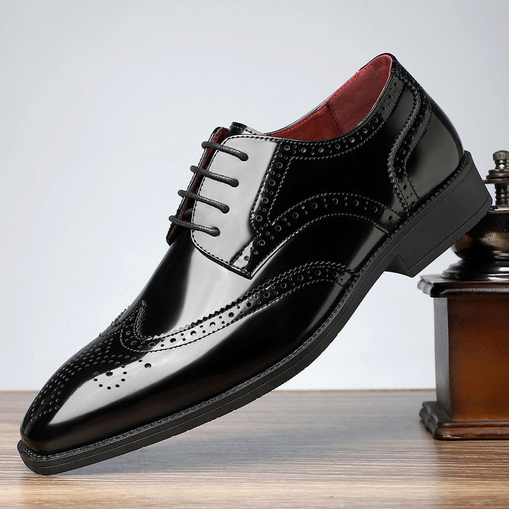 Colour-Block Wingtip Brogue Shoes