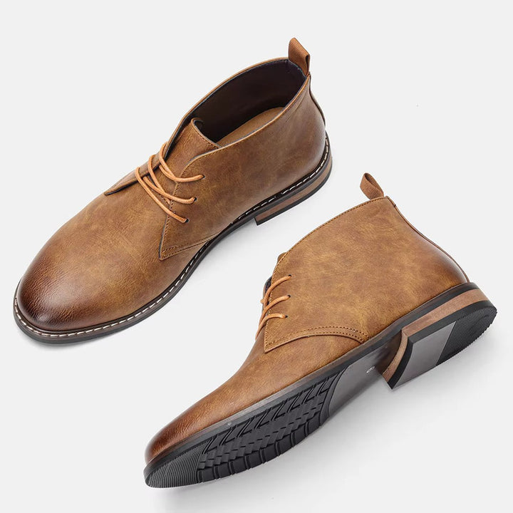 Lace-Up Chukka Boots with Rear Pull Tab